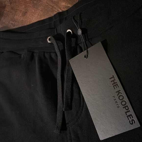 NWT! THE KOOPLES Men's Black Cotton Joggers with Contrasting Logo - Picture 10 of 10